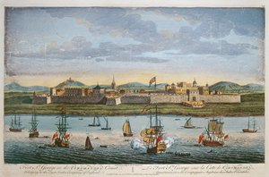 フォートセントジョージ、コロマンデル海岸、インド。 Iヴァンラインによるカラー彫刻、1794 作： Unbekannt Unbekannt